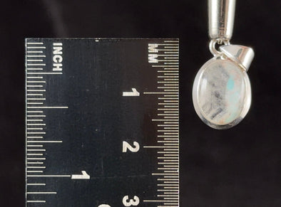 AJOITE in Quartz Crystal Pendant - Sterling Silver, Oval Cabochon - Fine Jewelry, Healing Crystals and Stones, 54527-Throwin Stones