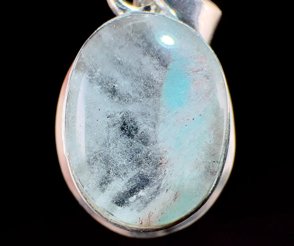 AJOITE in Quartz Crystal Pendant - Sterling Silver, Oval Cabochon - Fine Jewelry, Healing Crystals and Stones, 54527-Throwin Stones