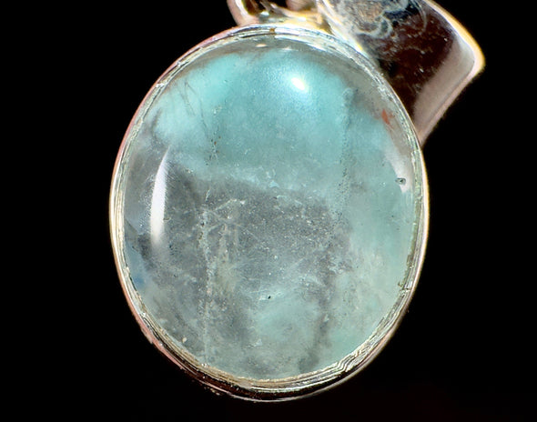 AJOITE in Quartz Crystal Pendant - Sterling Silver, Oval Cabochon - Fine Jewelry, Healing Crystals and Stones, 54534-Throwin Stones