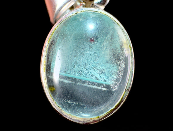 AJOITE in Quartz Crystal Pendant - Sterling Silver, Oval Cabochon - Fine Jewelry, Healing Crystals and Stones, 54540-Throwin Stones