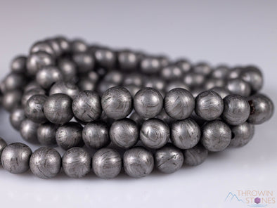 ALETAI Meteorite Crystal Bracelet - Round Beads - Beaded Bracelet, Handmade Jewelry, Healing Crystal Bracelet, E2183-Throwin Stones