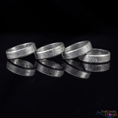 ALETAI Meteorite Ring - Sizes 5-11 - Meteorite Ring Men, Meteorite Wedding Band, Space Astronomy Gifts, E2182-Throwin Stones