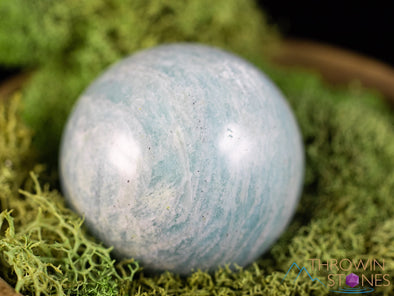 AMAZONITE Crystal Sphere - Crystal Ball, Housewarming Gift, Home Decor, E2030-Throwin Stones