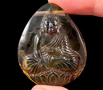 AMBER Crystal Buddha - Crystal Carving, Housewarming Gift, Home Decor, Healing Crystals and Stones, 52666-Throwin Stones