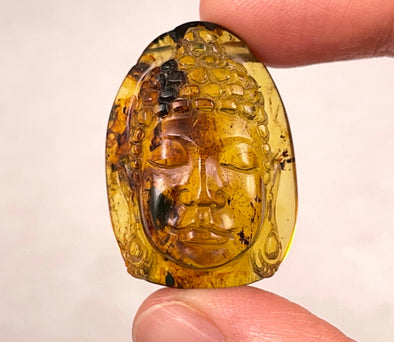 AMBER Crystal Buddha - Crystal Carving, Housewarming Gift, Home Decor, Healing Crystals and Stones, 52690-Throwin Stones