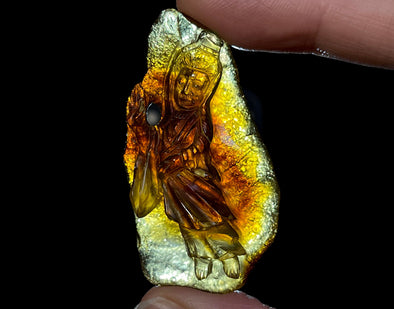 AMBER Crystal Buddha - Crystal Carving, Housewarming Gift, Home Decor, Healing Crystals and Stones, L2259-Throwin Stones