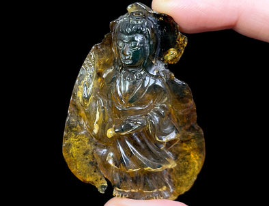 AMBER Crystal Buddha - Crystal Carving, Housewarming Gift, Home Decor, Healing Crystals and Stones, L2266-Throwin Stones