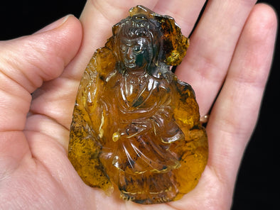 AMBER Crystal Buddha - Crystal Carving, Housewarming Gift, Home Decor, Healing Crystals and Stones, L2266-Throwin Stones