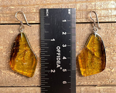 AMBER Crystal Earrings - Statement Earrings, Dangle Earrings, Handmade Jewelry, Healing Crystals and Stones, 50331-Throwin Stones