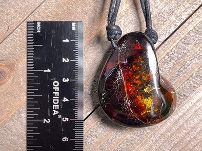AMBER Crystal Necklace - Pendant Necklace, Handmade Jewelry, Healing Crystals and Stones, 48416-Throwin Stones