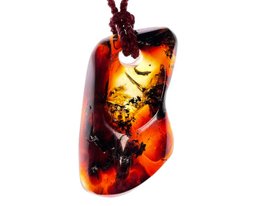 AMBER Crystal Necklace - Pendant Necklace, Handmade Jewelry, Healing Crystals and Stones, 48531-Throwin Stones