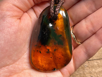 AMBER Crystal Necklace - Pendant Necklace, Handmade Jewelry, Healing Crystals and Stones, 48543-Throwin Stones