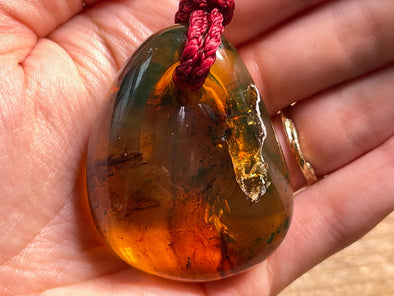 AMBER Crystal Necklace Pendant Necklace, Handmade Jewelry