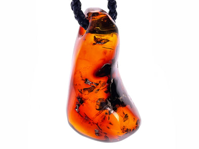 AMBER Crystal Necklace - Pendant Necklace, Handmade Jewelry, Healing Crystals and Stones, 48552-Throwin Stones