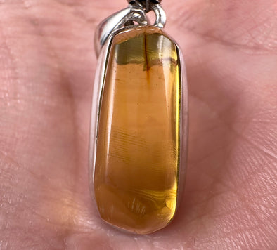 AMBER Crystal Pendant - Sterling Silver - Pendant Necklace, Fine Jewelry, Healing Crystals and Stones 53436-Throwin Stones