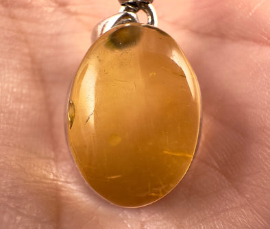 AMBER Crystal Pendant - Sterling Silver - Pendant Necklace, Fine Jewelry, Healing Crystals and Stones 53439-Throwin Stones