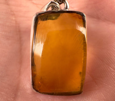 AMBER Crystal Pendant - Sterling Silver - Pendant Necklace, Fine Jewelry, Healing Crystals and Stones, 53447-Throwin Stones