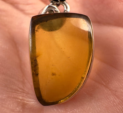 AMBER Crystal Pendant - Sterling Silver - Pendant Necklace, Fine Jewelry, Healing Crystals and Stones, 53451-Throwin Stones