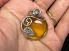 AMBER Pendant - Sterling Silver - Crystal Pendant, Fine Jewelry, Healing Crystals and Stones, L2272-Throwin Stones