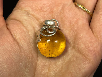 AMBER Pendant - Sterling Silver - Crystal Pendant, Fine Jewelry, Healing Crystals and Stones, L2273-Throwin Stones