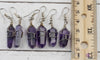 AMETHYST Crystal Earrings - Wire Wrapped Jewelry, Crystal Points, Dangle Earrings, Birthstone Earrings, E0201-Throwin Stones