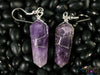 AMETHYST Crystal Earrings - Wire Wrapped Jewelry, Crystal Points, Dangle Earrings, Birthstone Earrings, E0201-Throwin Stones