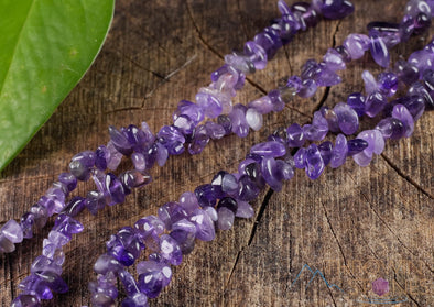 AMETHYST Crystal Necklace - Chip Beads - Long Crystal Necklace, Birthstone Necklace, Handmade Jewelry, E0811-Throwin Stones