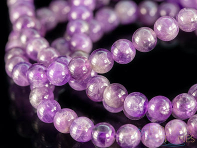 AMETHYST Crystal Necklace, Mala - Beaded Birthstone Necklace, Meditation Jewelry, Healing Crystals and Stones, E0122-Throwin Stones