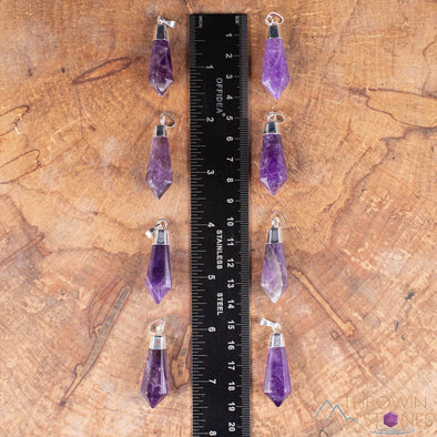 AMETHYST Crystal Pendant - Tumbled Purple Birthstone Jewelry, Gemstone Accessory, E0304-Throwin Stones