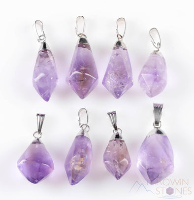 AMETHYST Crystal Pendant - Tumbled Purple Birthstone Jewelry, Gemstone Accessory, E0304-Throwin Stones