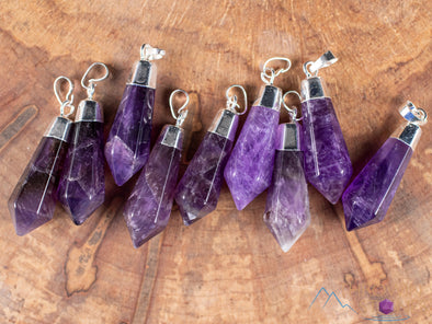 AMETHYST Crystal Pendant - Tumbled Purple Birthstone Jewelry, Gemstone Accessory, E0304-Throwin Stones