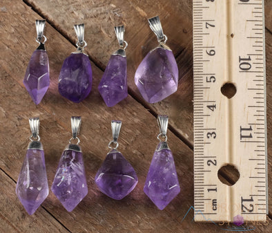 AMETHYST Crystal Pendant - Tumbled Purple Birthstone Jewelry, Gemstone Accessory, E0304-Throwin Stones