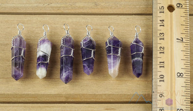 AMETHYST Crystal Pendant - Wire Wrapped Crystal Necklace, Crystal Points, Birthstone Jewelry, E0141-Throwin Stones