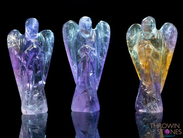 AMETRINE Crystal Angel - Crystal Carving, Angel Figurines, Home Decor, Healing Crystals and Stones, E1191-Throwin Stones