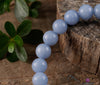 ANGELITE Crystal Bracelet - Round Beads - Beaded Bracelet, Handmade Jewelry, Healing Crystal Bracelet, E0537-Throwin Stones