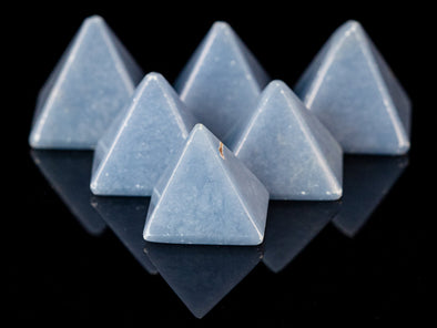 ANGELITE Crystal Pyramid - Sacred Geometry, Metaphysical, Healing Crystals and Stones, E1109-Throwin Stones