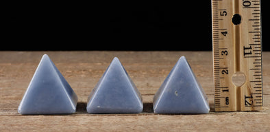 ANGELITE Crystal Pyramid - Sacred Geometry, Metaphysical, Healing Crystals and Stones, E1109-Throwin Stones