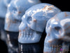 ANGELITE Crystal Skull - Gothic Home Decor, Memento Mori, Halloween Decor, Pastel Goth, E0894-Throwin Stones