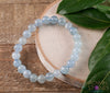 AQUAMARINE Crystal Bracelet - Round Beads - Beaded Bracelet, Birthstone Bracelet, Handmade Jewelry, Healing Crystal Bracelet, E0571-Throwin Stones