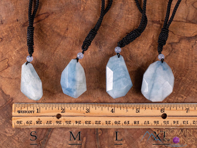 AQUAMARINE Crystal Necklace - Pendant Necklace, Birthstone Necklace, Handmade Jewelry, Healing Crystals and Stones, E1569-Throwin Stones