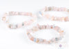 AQUAMARINE & MORGANITE Crystal Bracelet - Chip Beads - Beaded Bracelet, Handmade Jewelry, Healing Crystal Bracelet, E0630-Throwin Stones