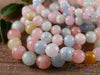 AQUAMARINE & MORGANITE Crystal Bracelet - Round Beads - Beaded Bracelet, Handmade Jewelry, Healing Crystal Bracelet, E0573-Throwin Stones