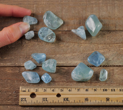AQUAMARINE Tumbled Stones - Tumbled Crystals, Birthstone, Self Care, Healing Crystals and Stones, E0045-Throwin Stones