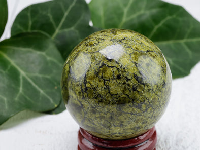 ASTERITE SERPENTINE Crystal Sphere - Crystal Ball, Housewarming Gift, Home Decor, E1202-Throwin Stones