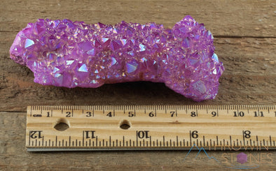 AURA QUARTZ, Ruby Pink - Rainbow Quartz Crystal, Crystal Cluster, Spirit Quartz, Crystal Decor, R0612-Throwin Stones