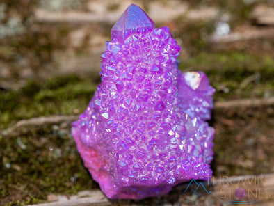 AURA QUARTZ, Ruby Pink - Rainbow Quartz Crystal, Crystal Cluster, Spirit Quartz, Metaphysical, Crystal Decor, R0591-Throwin Stones