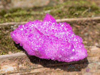 AURA QUARTZ, Ruby Pink - Rainbow Quartz Crystal, Crystal Cluster, Spirit Quartz, Metaphysical, Crystal Decor, R0593-Throwin Stones