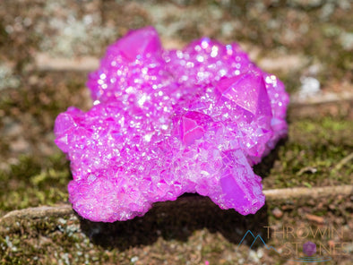 AURA QUARTZ, Ruby Pink - Rainbow Quartz Crystal, Crystal Cluster, Spirit Quartz, Metaphysical, Crystal Decor, R0593-Throwin Stones