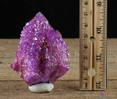 AURA QUARTZ, Ruby Pink - Rainbow Quartz Crystal, Crystal Cluster, Spirit Quartz, Metaphysical, Crystal Decor, R0608-Throwin Stones