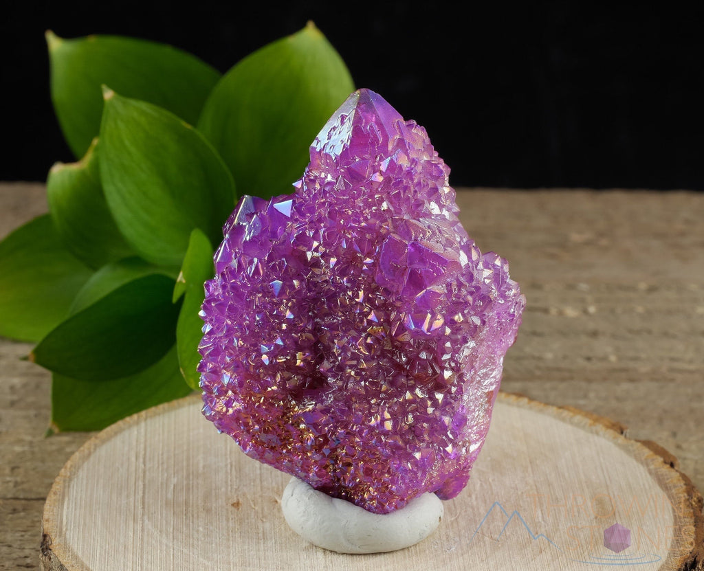 AURA QUARTZ, Ruby Pink - hot Rainbow Quartz Crystal, Crystal Cluster, Spirit Quartz, Metaphysical, Crystal Decor, R0608